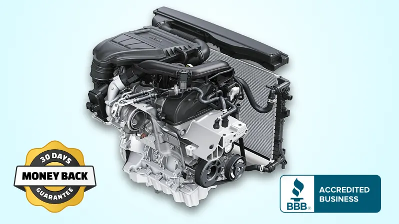 Premium used engine with dyno test certification and 5-year warranty - complete with accessories